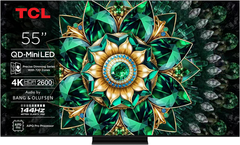 Product Image for TCL 55'' 55T8C / 4K / QLED / 144 Hz / Google TV