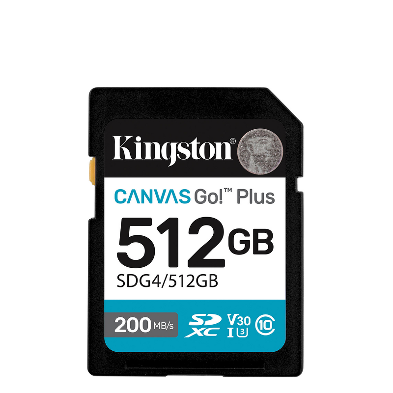 Product Image for Kingston SDXC Canvas Go Plus Gen4 - 512GB / Class10 / UHS-1 / 200MB/s