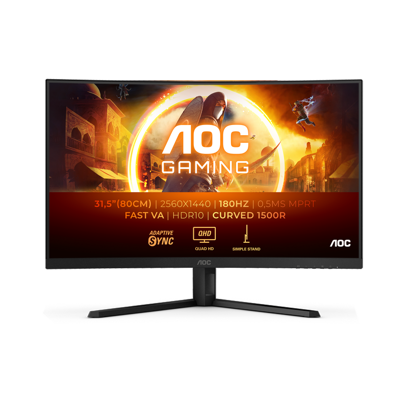 Product Image for AOC CQ32G4VE / 32" / 2560x1440 / VA / 180Hz / 0,5ms / HDR10 /
