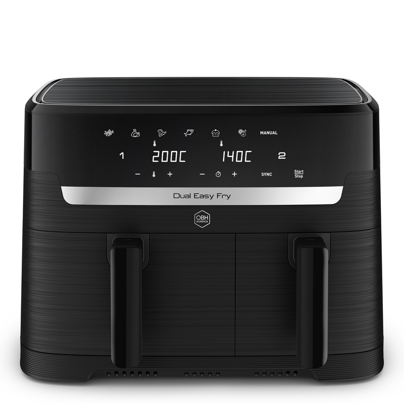 Product Image for OBH Nordica Airfryer Dual Easy Fry / 8,3L (5,2L+3,1L) - Svart