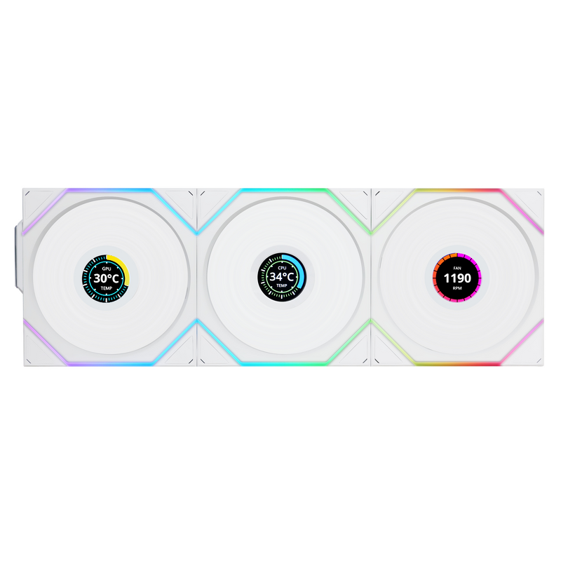 Product Image for Lian Li UNI FAN TL Wireless / LCD / Reverse / 120mm / 3-pack - Vit