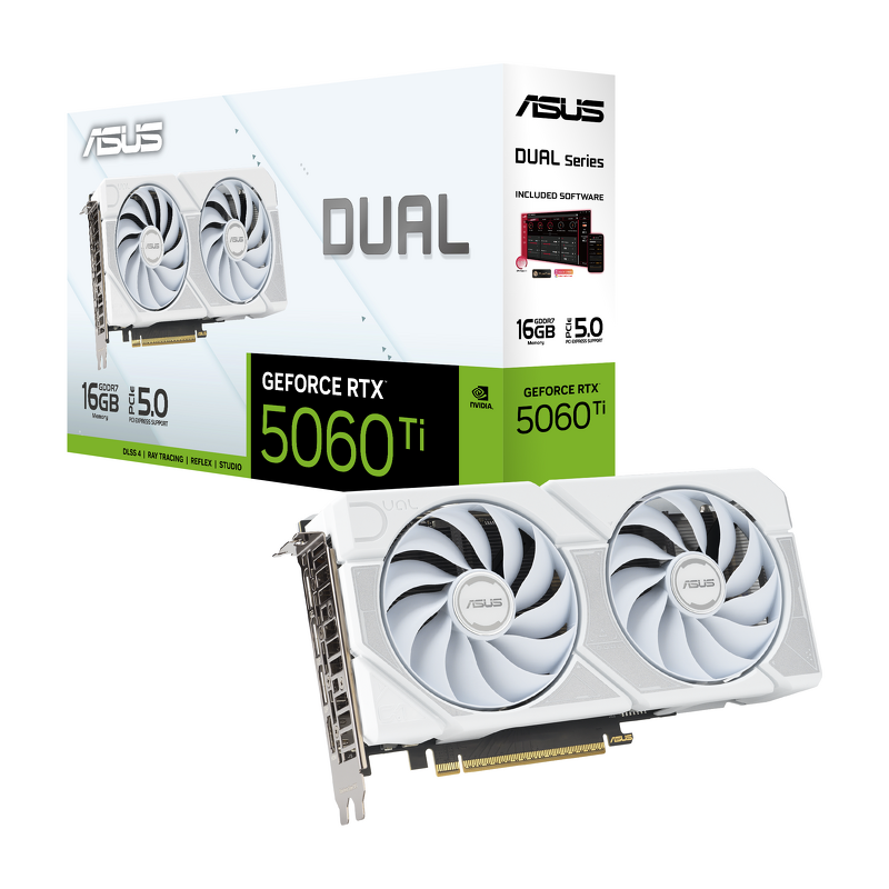 Product Image for ASUS DUAL GeForce RTX 5060 Ti 16GB White Edition