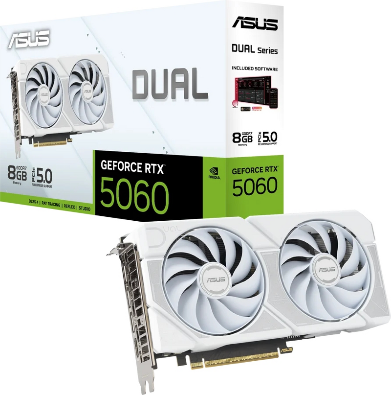 Product Image for ASUS DUAL GeForce RTX 5060 8GB White Edition
