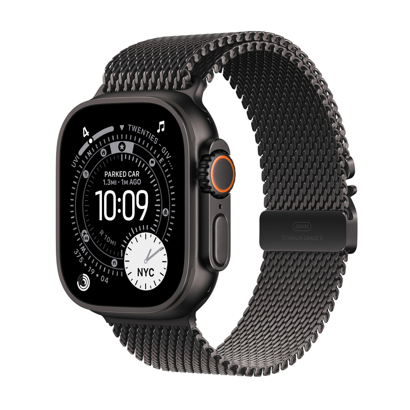 Product Image for Apple Watch Ultra 3 GPS + Cellular 49mm Black Titanium Case med Black Titanium Milanese Loop - Small