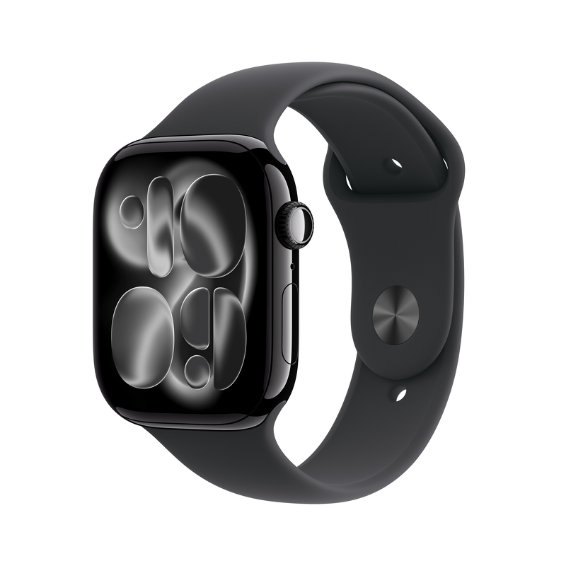 Product Image for Apple Watch Series 11 GPS 46mm Jet Black Aluminium Case med Black Sport Band - M/L