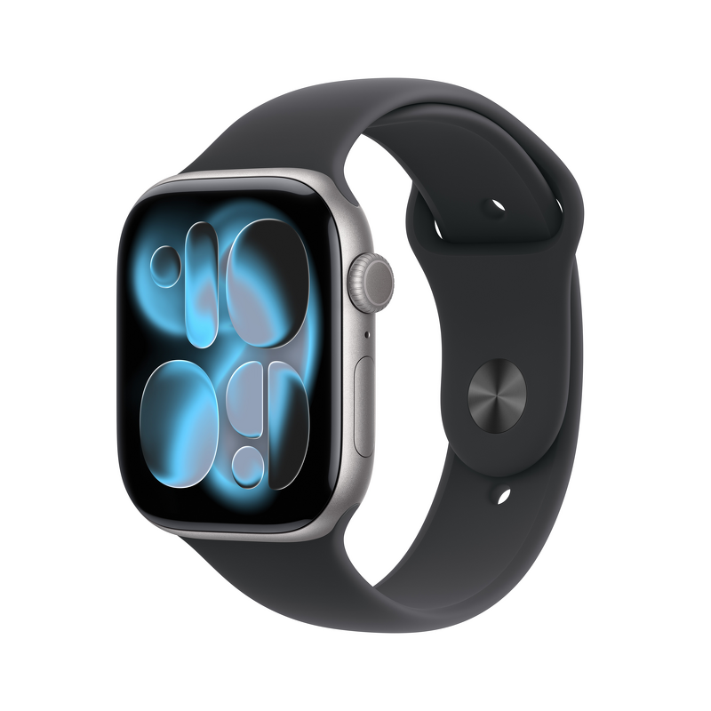 Product Image for Apple Watch Series 11 GPS + Cellular 46mm Space Grey Aluminium Case med Black Sport Band - S/M
