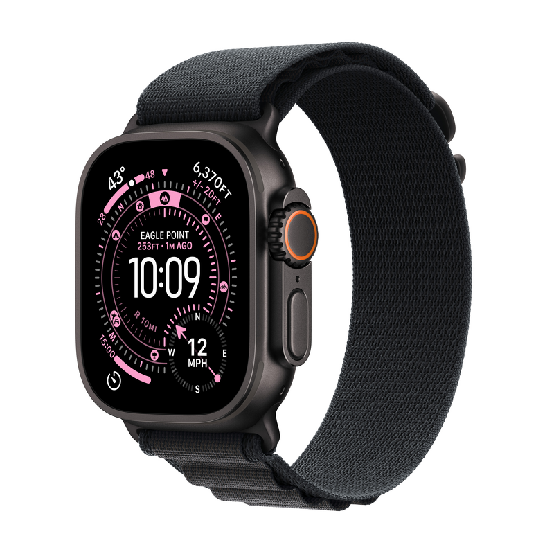 Product Image for Apple Watch Ultra 3 GPS + Cellular 49mm Black Titanium Case med Black Alpine Loop - Large