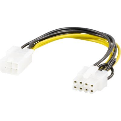 Deltaco Adapterkabel 6-pin PCI-Express till 8-pin PCI-Express – 10 cm